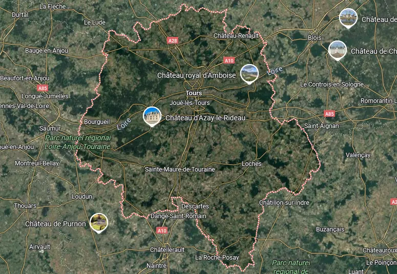 Carte de la zone d’intervention SAPA Tours