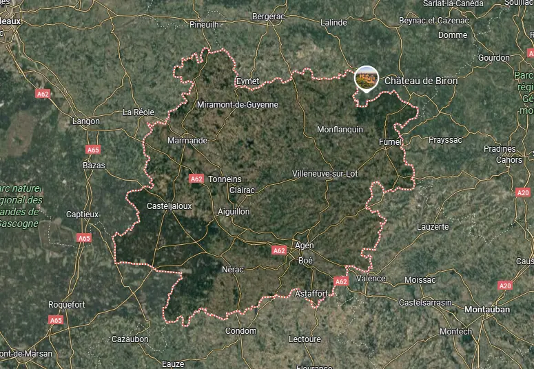 Carte de la zone d’intervention SAPA Lot-et-Garonne