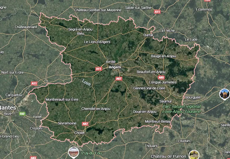 Carte de la zone d’intervention SAPA Angers