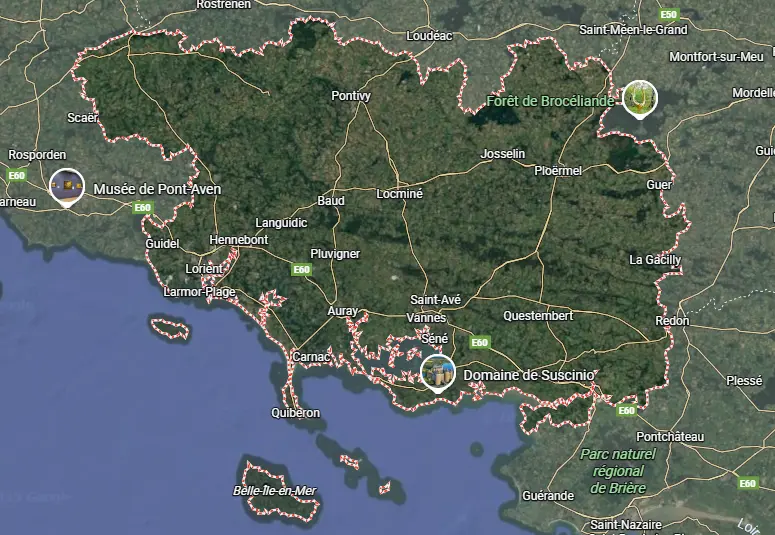 Carte de la zone d’intervention SAPA Morbihan