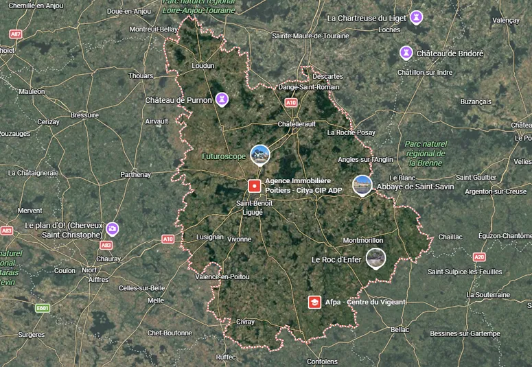 Carte de la zone d’intervention SAPA Vienne