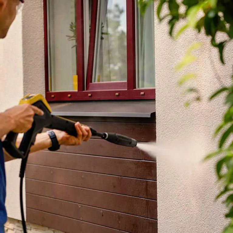 Chantier de nettoyage façade à Luçon + imperméabilisation de la façade pour la rendre poreuse