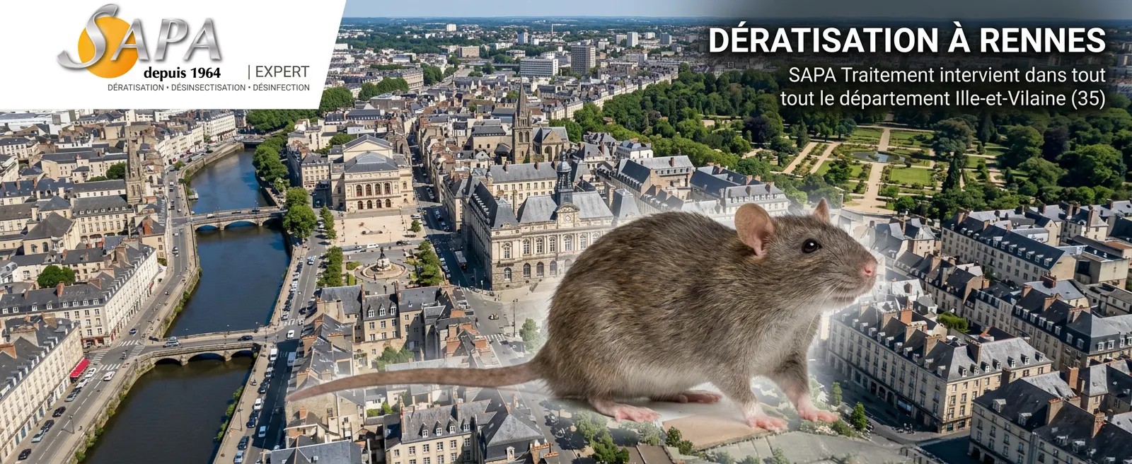 Dératisation à Rennes – SAPA Traitement intervient dans tout le département Ille-et-Vilaine